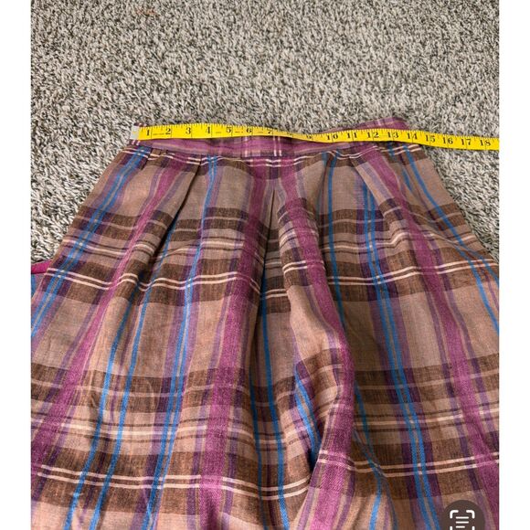 Vintage Limited Editions Pleated Brown Plaid Midi Skirt Sz 10 Academia Preppy - Picture 7 of 8